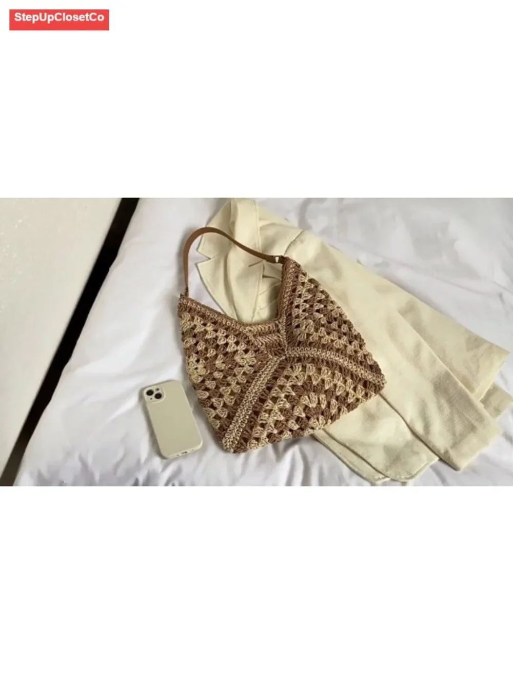 Straw Hobo Bag Women Boho Woven Beach Purse Large Summer Tote with Lining Black
